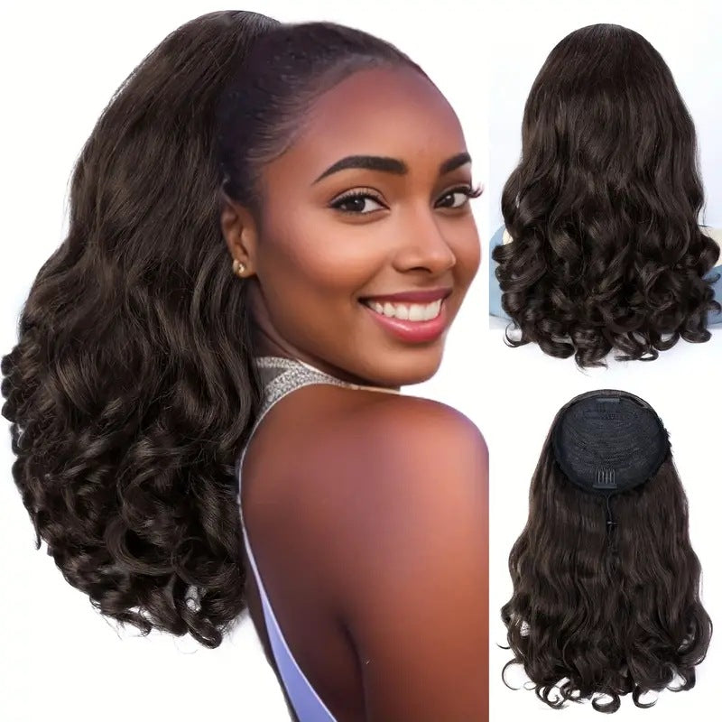 Ponytail Fluffy Short Curly Hair