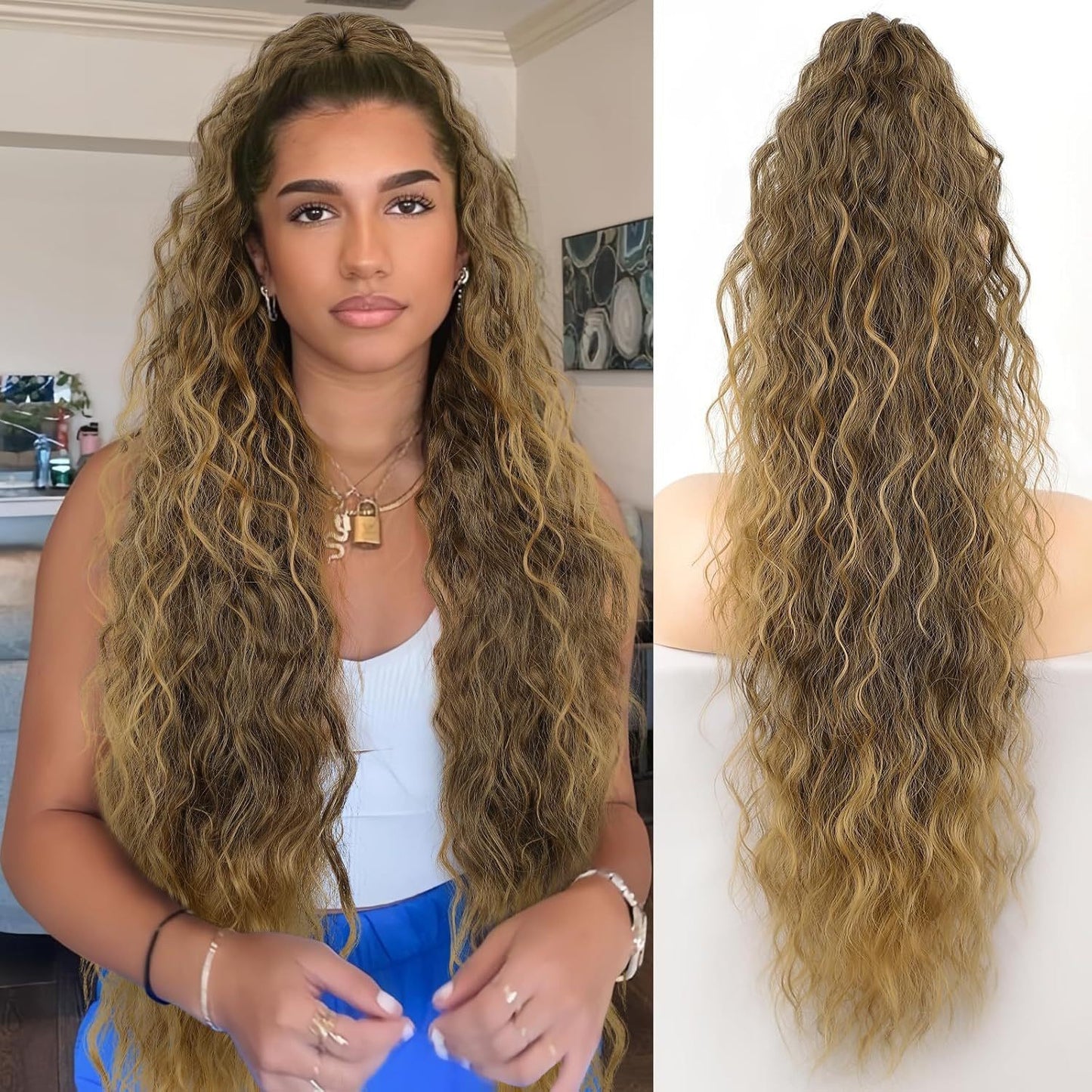 Water Ripple Long Curly Hair