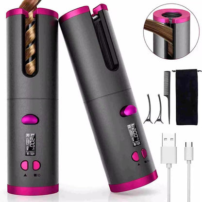 Automatic curling iron wireless rechargeable