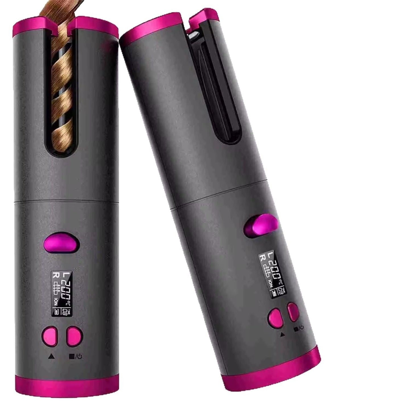 Automatic curling iron curl result on hair
